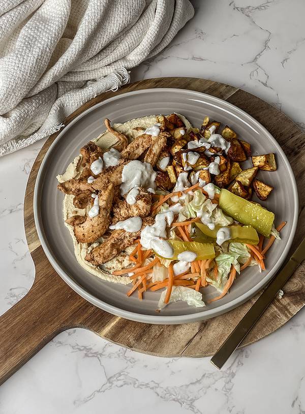 Healthy Chicken Shawarma Bowl | Dietitian Approved Recipe